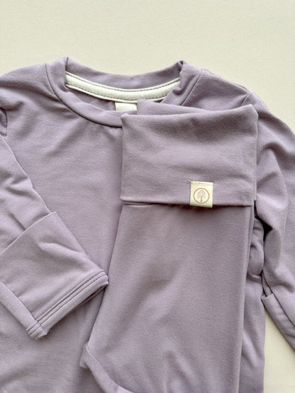 *Preorder* Long Sleeve T-shirt or Bodysuit with Mittens | Baby &amp; Toddler | Luxury Bamboo | Dusty Purple - Tenth &amp; Pine - Bamboo Long Sleeve Tee