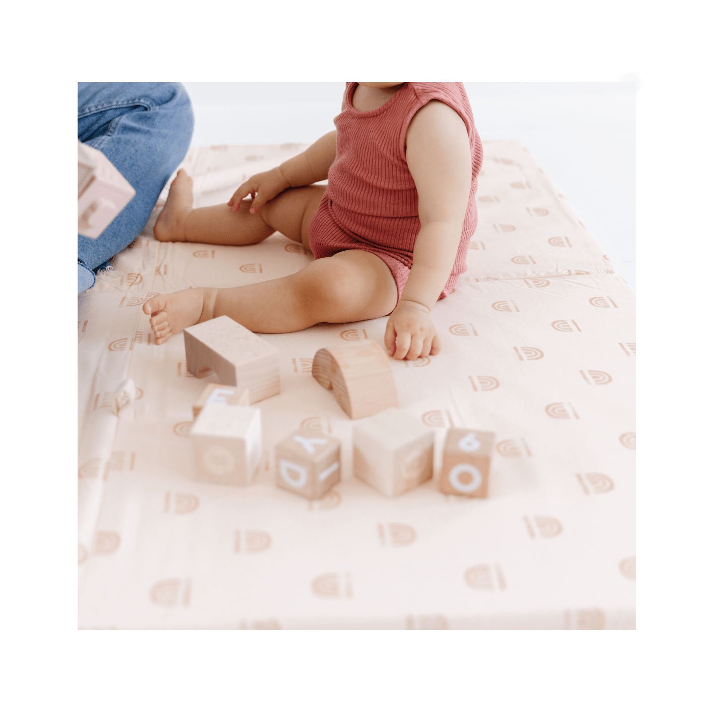 Rainbow Peach Organic Cotton Mat - Tenth & Pine - Organic Cotton Padded Mat - Standard