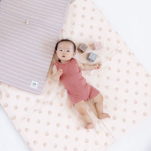 Rainbow Peach Organic Cotton Mat - Tenth & Pine - Organic Cotton Padded Mat - Standard