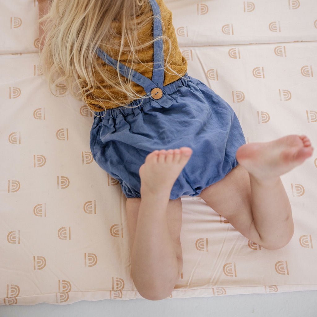 Rainbow Peach Organic Cotton Mat - Tenth & Pine - Organic Cotton Padded Mat - Standard