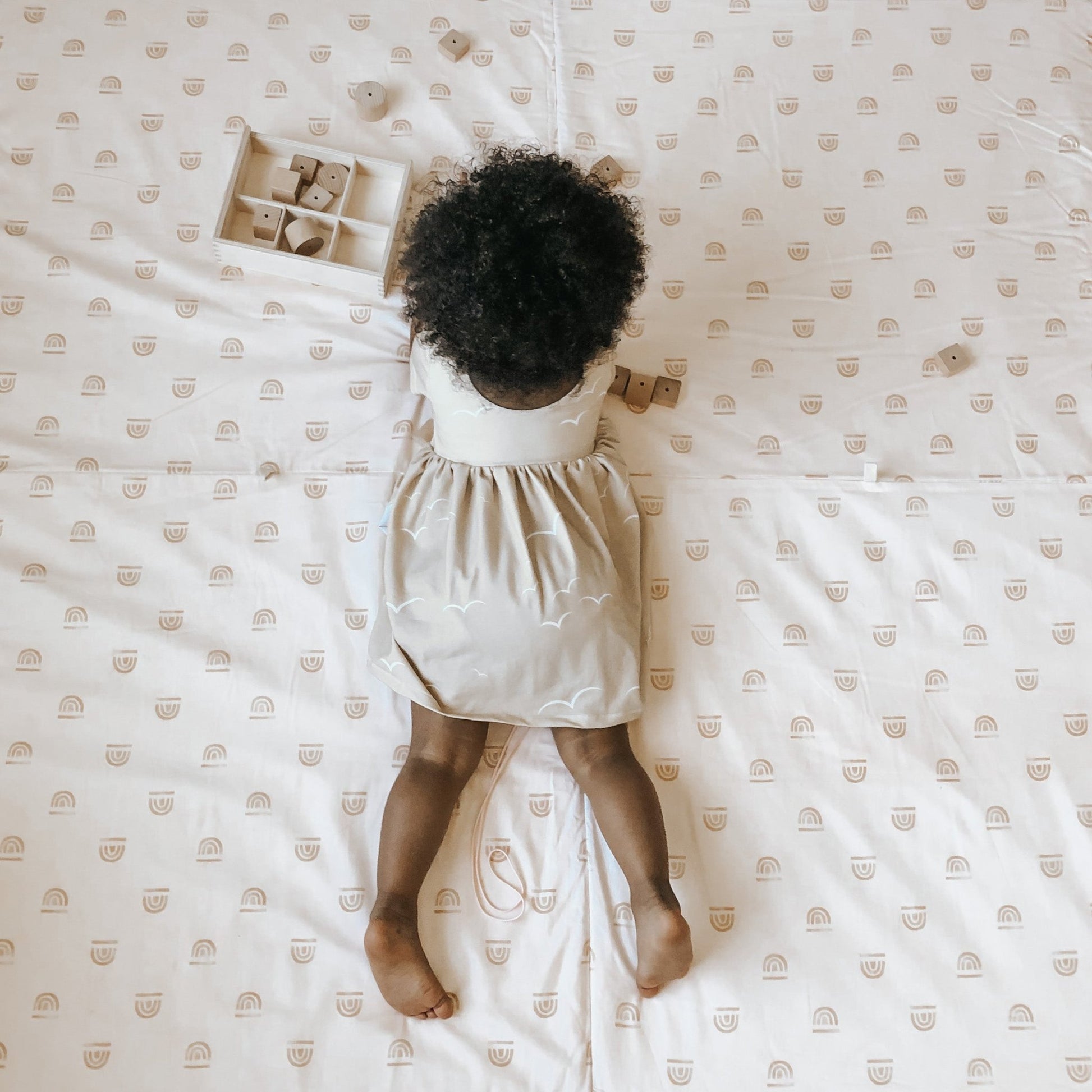 Rainbow Peach Organic Cotton Mat - Tenth & Pine - Organic Cotton Padded Mat - Mega