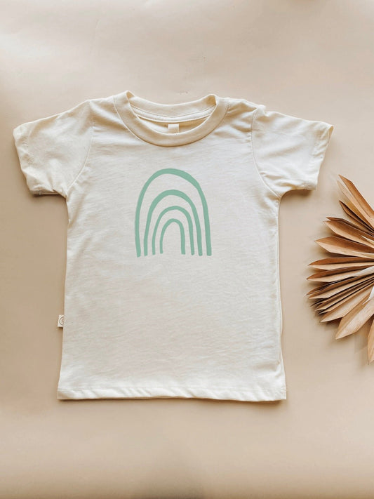 Rainbow Seafoam Organic Cotton Short Sleeve Toddler T-Shirt - Tenth & Pine - Short Sleeve Tee - 2T - Tenth & Pine