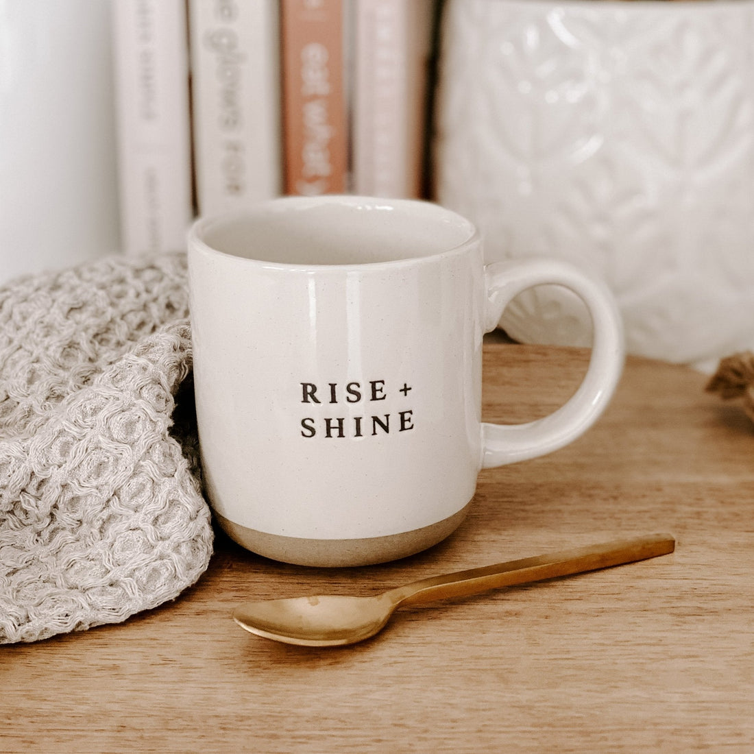 Rise and Shine 14oz. Stoneware Coffee Mug - Tenth &amp; Pine - Coffee Mugs - 