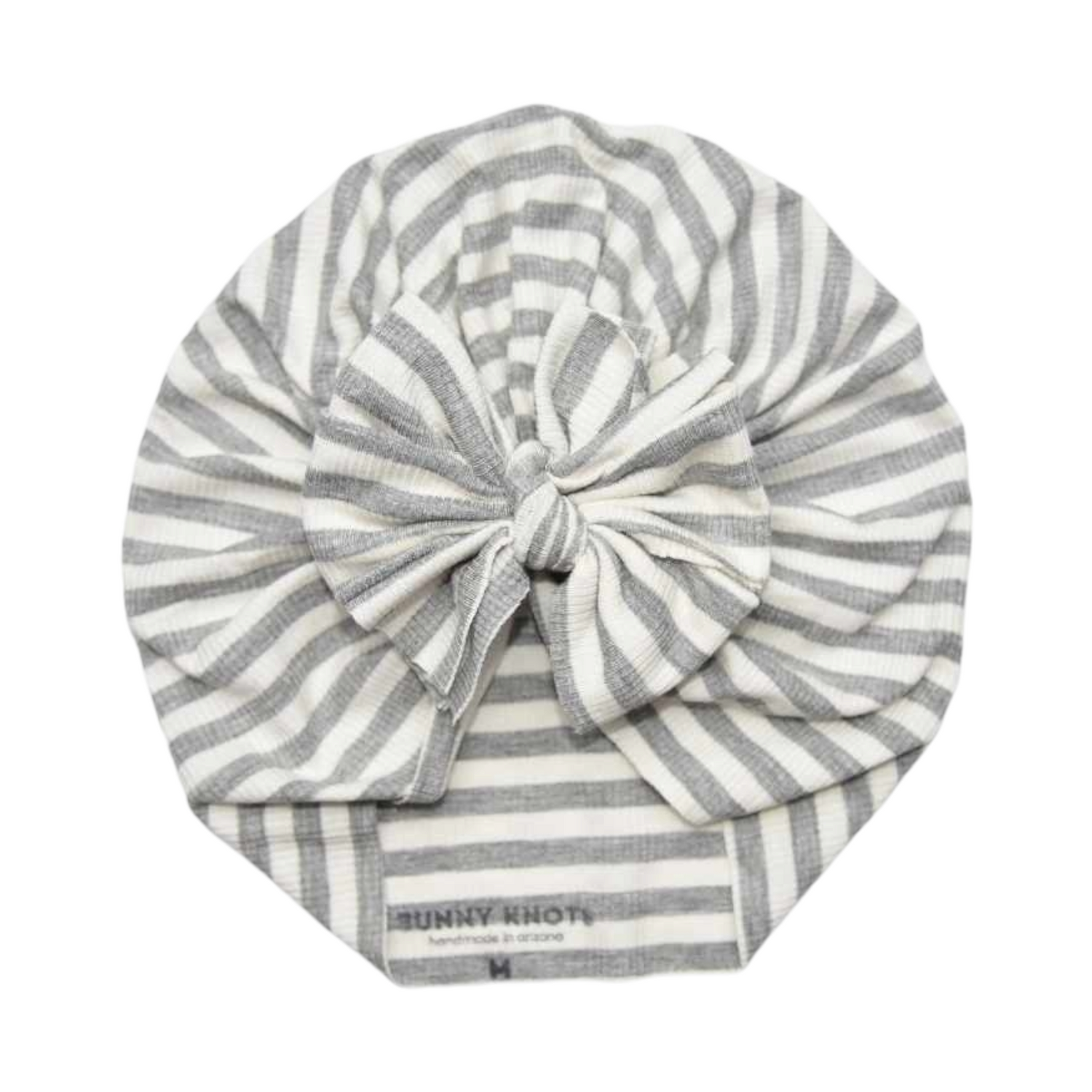 Sammy | Grey &amp; White Stripe | Ribbed Headwrap