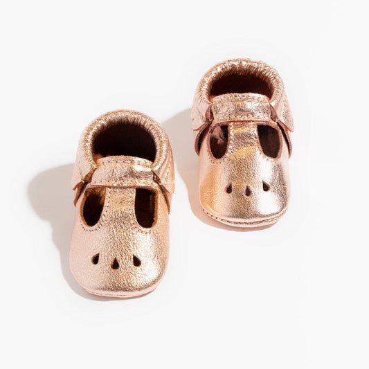 Rose Gold Mary Jane Baby Shoe - Tenth & Pine - Mary Jane - Soft Sole - Newborn