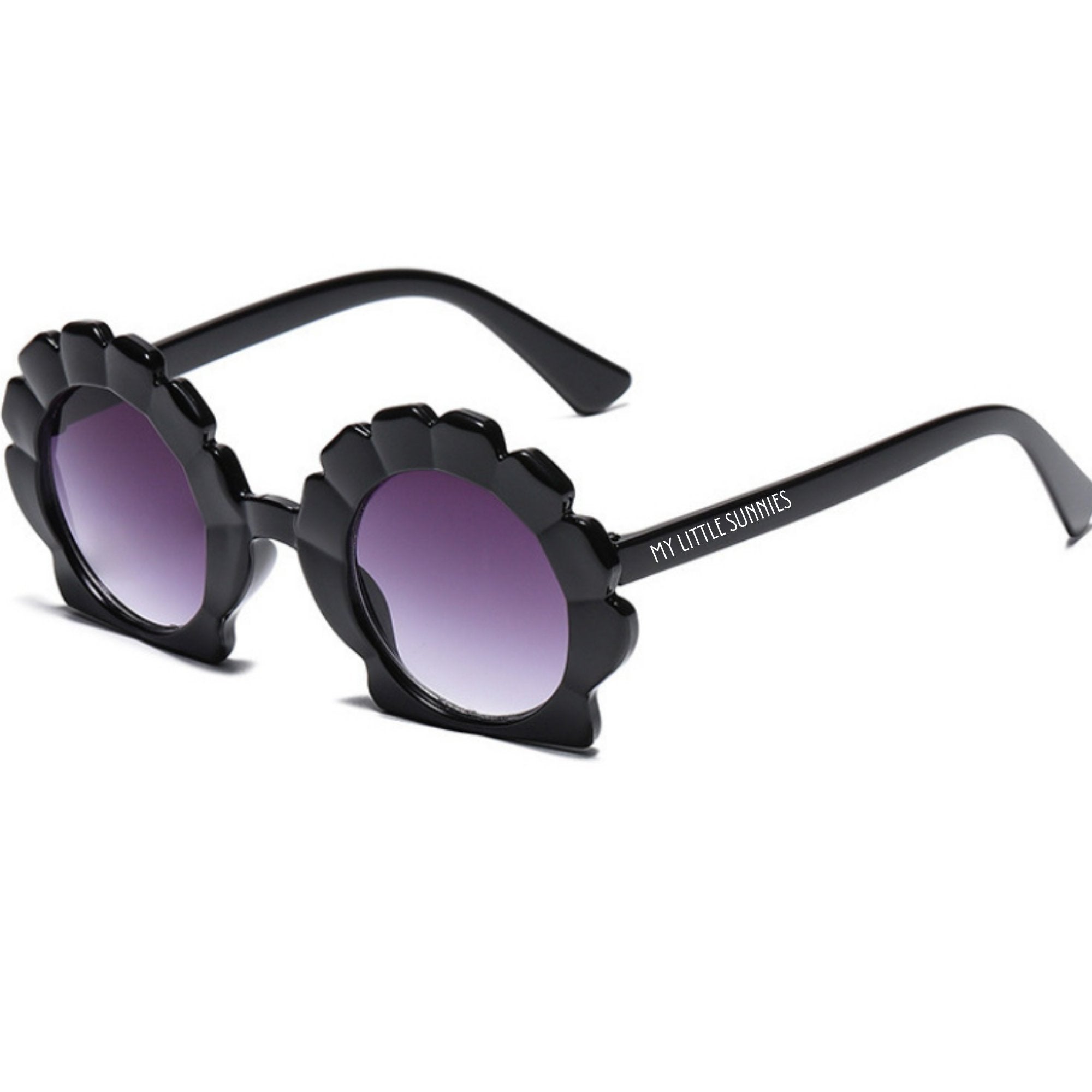 Round Seashell Sunglasses - Black - Tenth &amp; Pine - Sunglasses