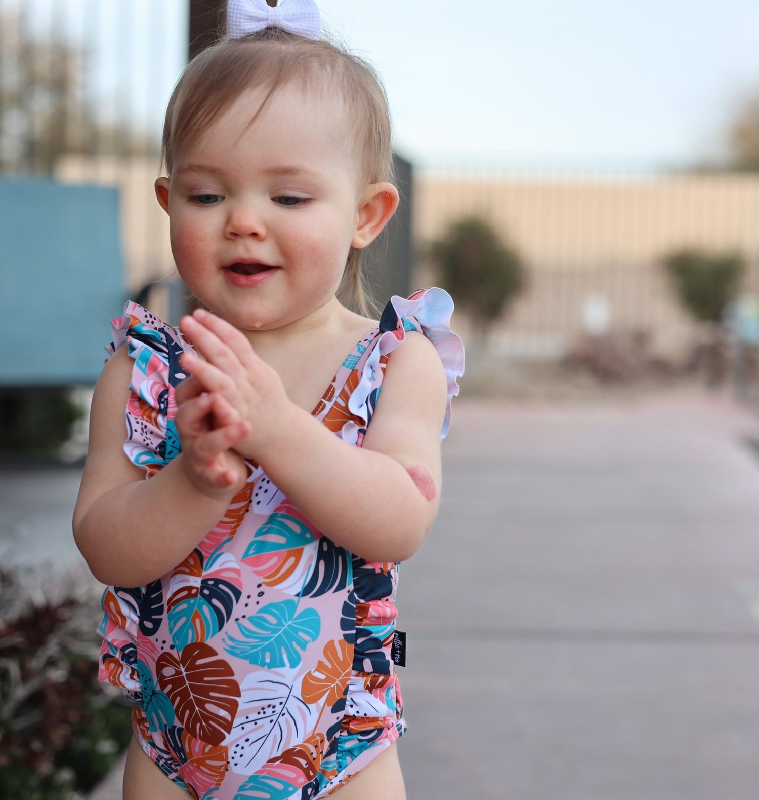 RUFFLE SWIMSUIT - Monstera - Tenth &amp; Pine - Ruffle Swimsuit - 6/12m - millie + roo