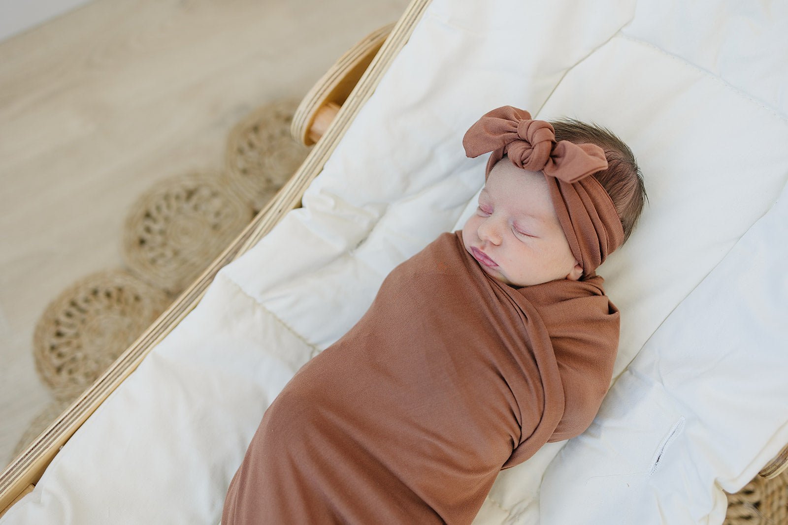 Rust Bamboo Stretch Swaddle - Tenth &amp; Pine - 