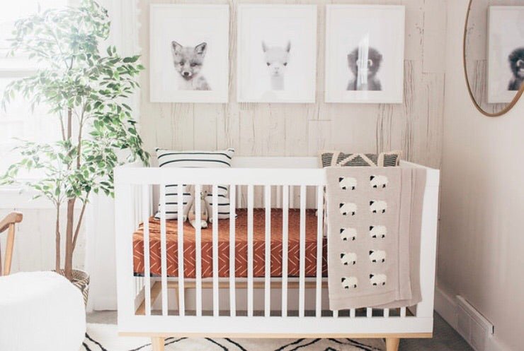 Rust Mudcloth Muslin Crib Sheet - Tenth &amp; Pine - 