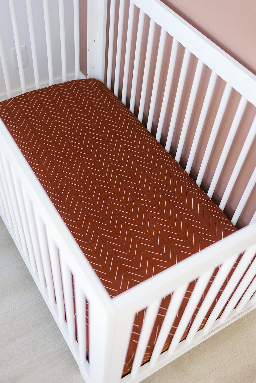 Rust Mudcloth Muslin Crib Sheet - Tenth &amp; Pine - 