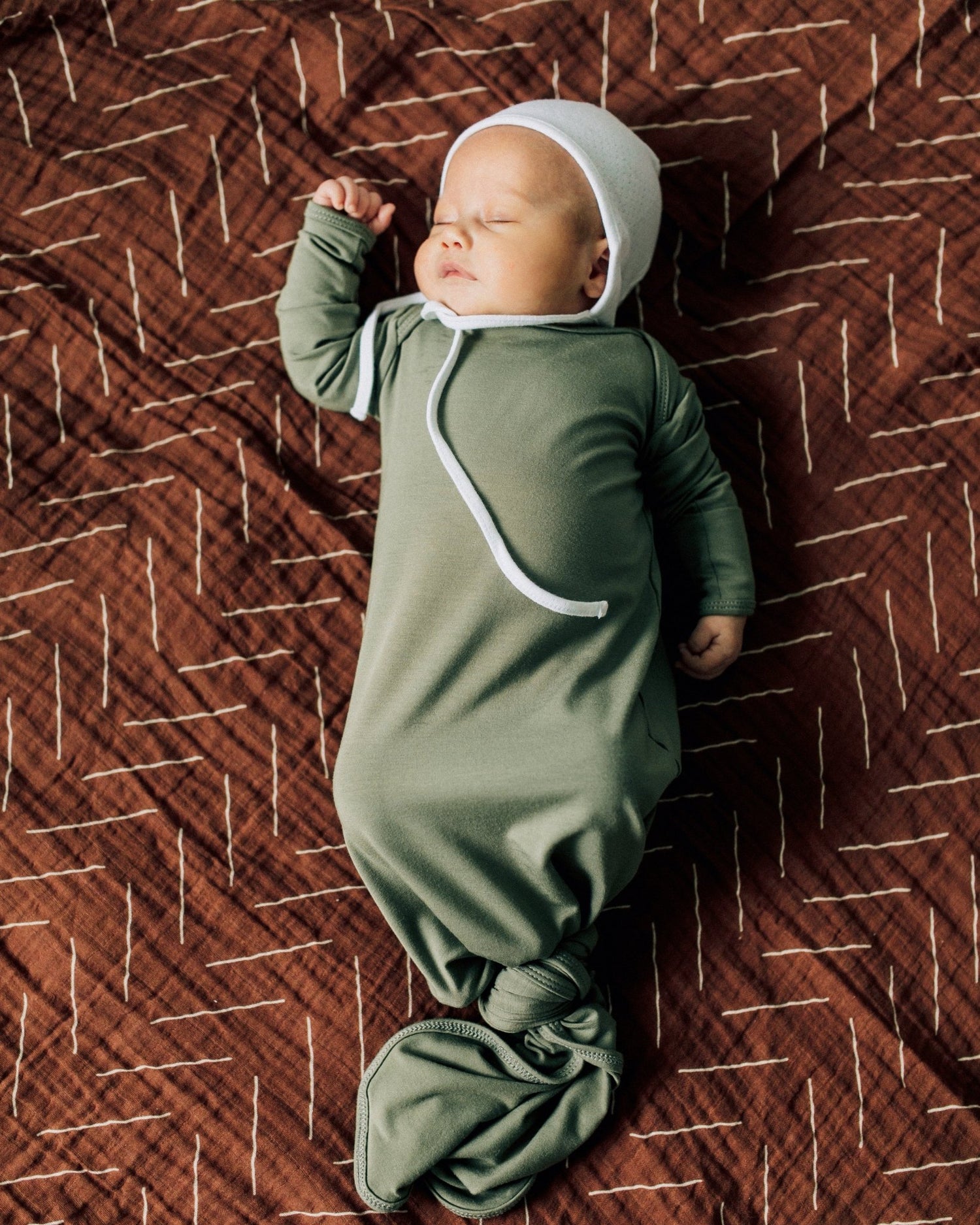 Rust Mudcloth Muslin Swaddle Blanket - Tenth &amp; Pine - 
