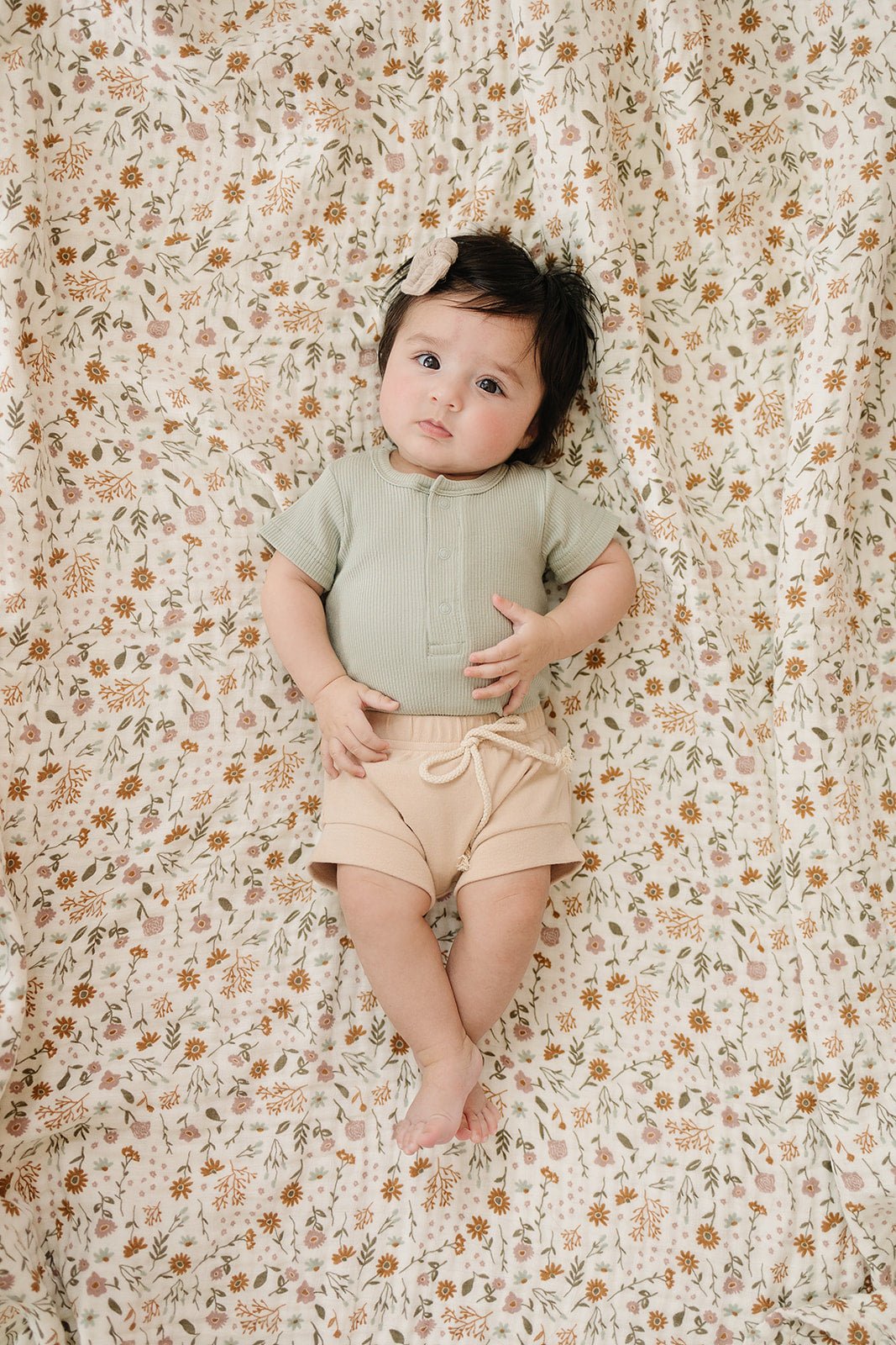 Sage Organic Cotton Ribbed Snap Bodysuit - Tenth & Pine - NB - Mebie Baby