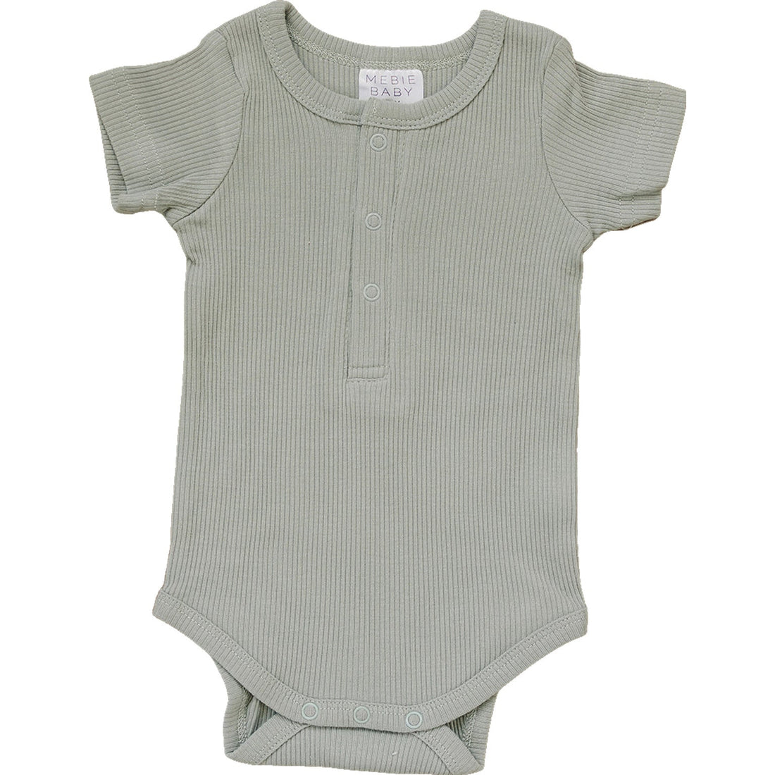 Sage Organic Cotton Ribbed Snap Bodysuit - Tenth & Pine - NB - Mebie Baby