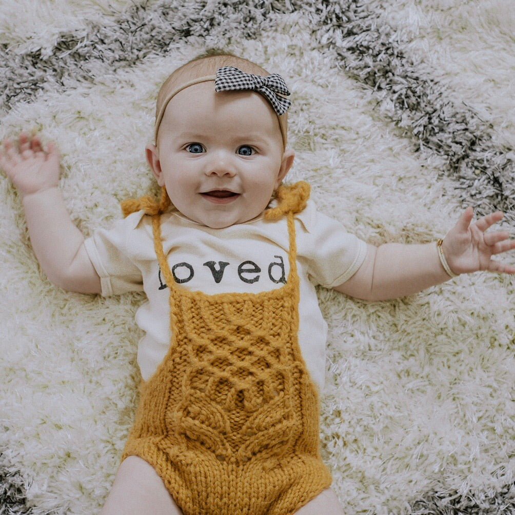 Short Sleeve Bodysuit | Loved. | Organic Cotton - Tenth & Pine - Short Sleeve Onesie - 0 - 3M