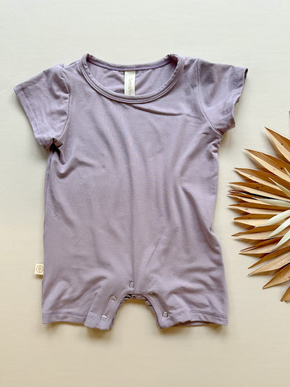 Short Sleeve Snap Romper | Dusty Purple | Luxury Bamboo - Tenth &amp; Pine - BAMBOO ROMPER