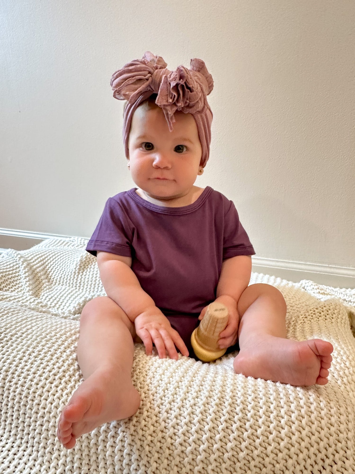 Short Sleeve Snap Romper | Plum | Luxury Bamboo - Tenth &amp; Pine - BAMBOO ROMPER