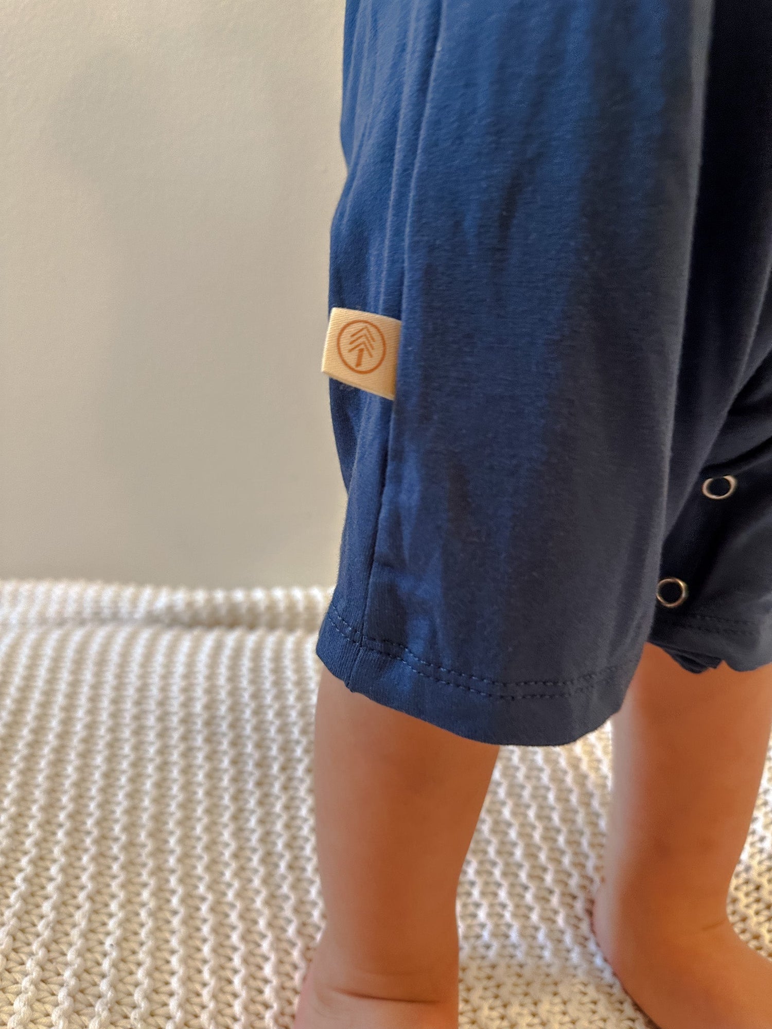 Short Sleeve Snap Romper | Slate Blue | Luxury Bamboo - Tenth &amp; Pine - BAMBOO ROMPER