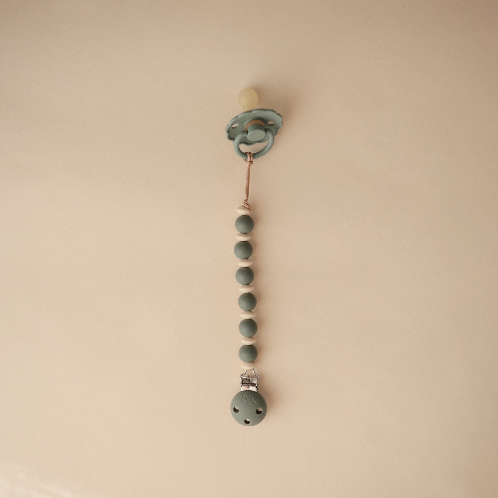 Silicone Pacifier Clip | Luna - Tenth &amp; Pine - Pacifier Clip - Faux Wood