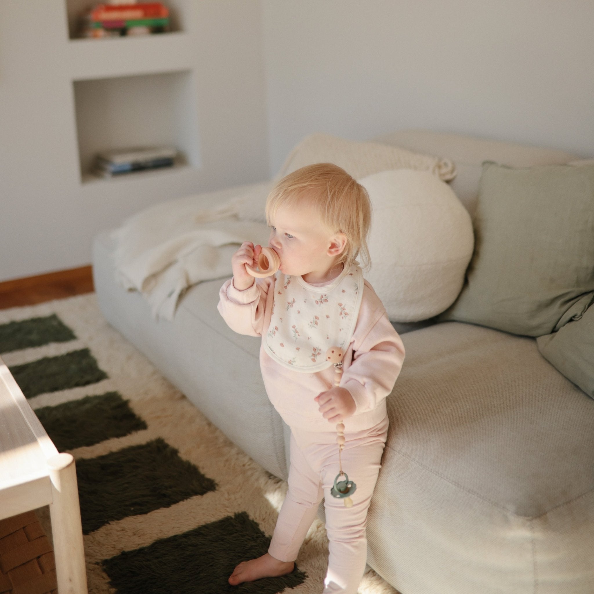 Silicone Pacifier Clip | Luna - Tenth &amp; Pine - Pacifier Clip - Faux Wood