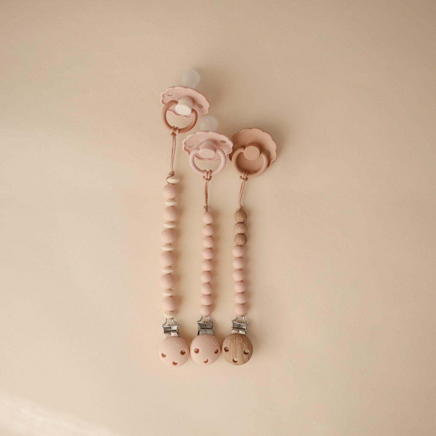 Silicone Pacifier Clip | Luna - Tenth &amp; Pine - Pacifier Clip - Faux Wood