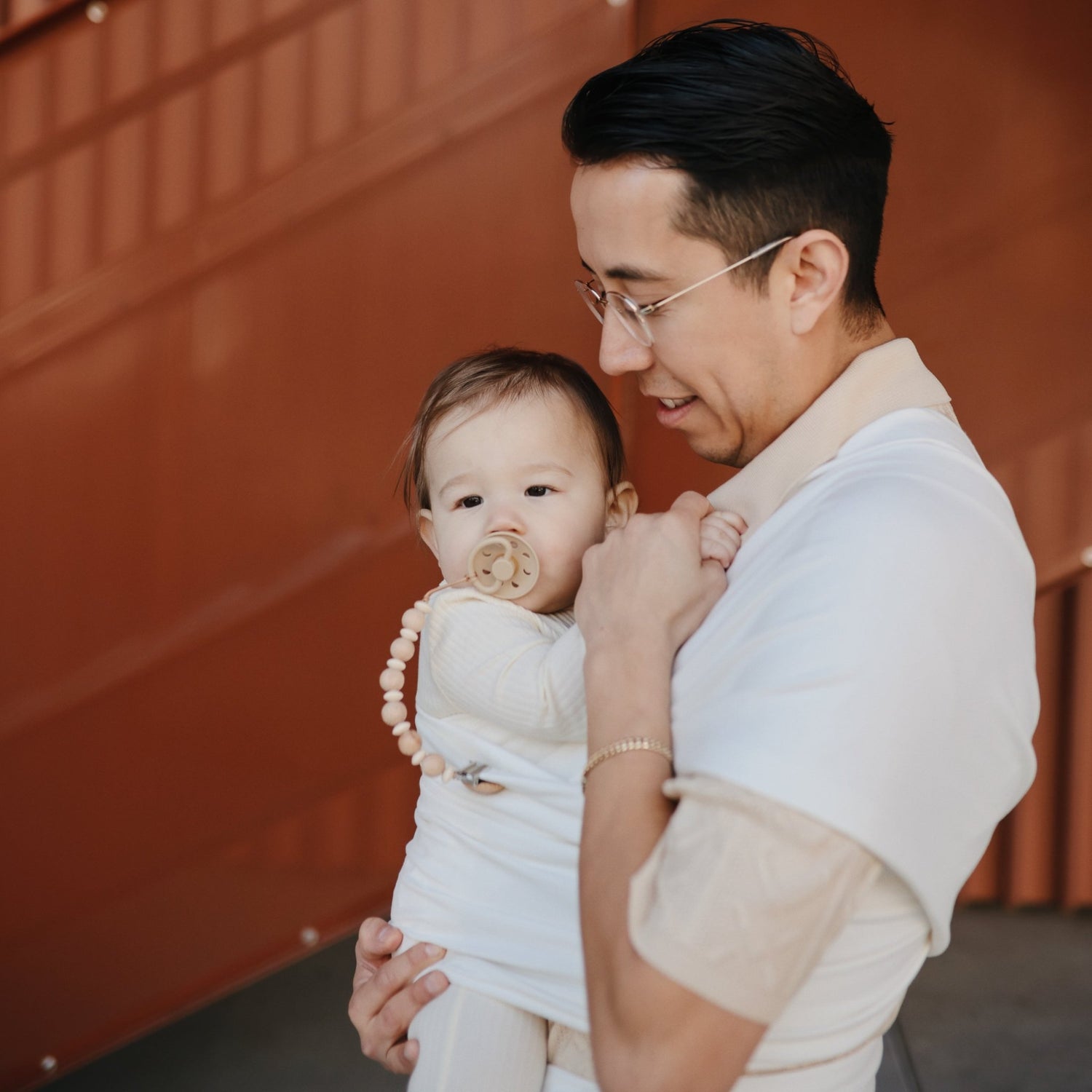 Silicone Pacifier Clip | Luna - Tenth &amp; Pine - Pacifier Clip - Faux Wood