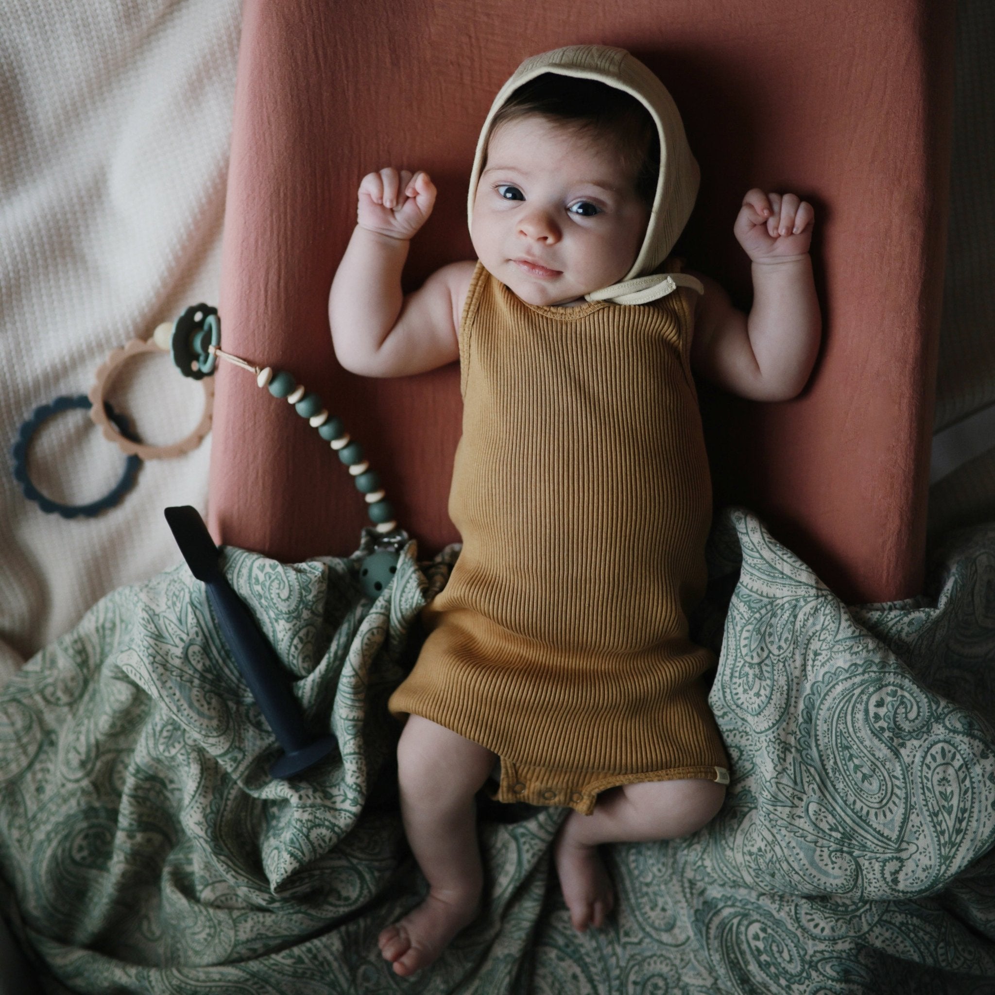 Silicone Pacifier Clip | Luna - Tenth &amp; Pine - Pacifier Clip - Dried Thyme