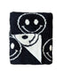 Smiley Fuzzy Blanket | Black - Tenth & Pine - Plush Blanket - 