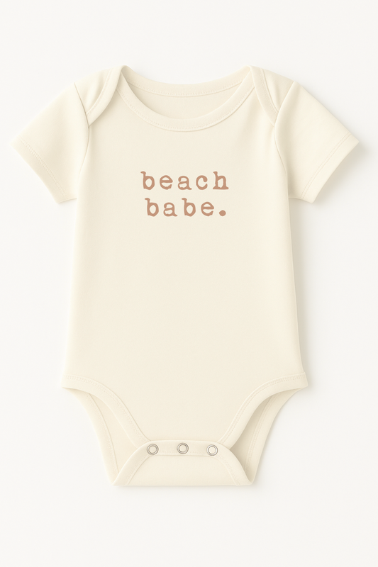 Beach Babe Clay Organic Cotton Short Sleeve Baby Bodysuit