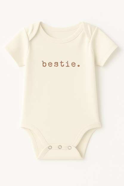 Bestie Clay Organic Cotton Baby Bodysuit Short Sleeve