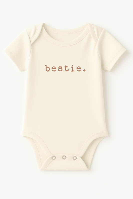 Bestie Clay Organic Cotton Baby Bodysuit Short Sleeve
