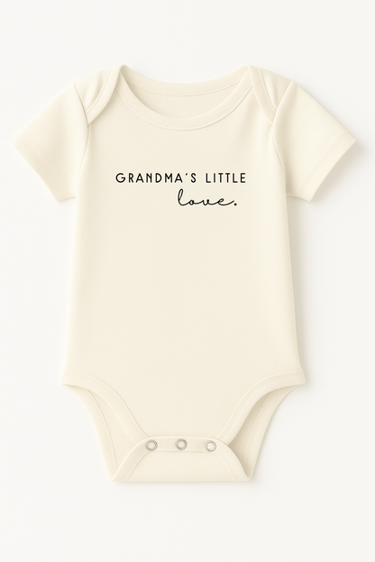 Grandma's Little Love Organic Cotton Baby Bodysuit Short Sleeve