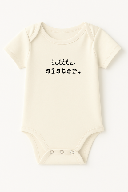 Little Sister Organic Cotton Short Sleeve Baby Bodysuit