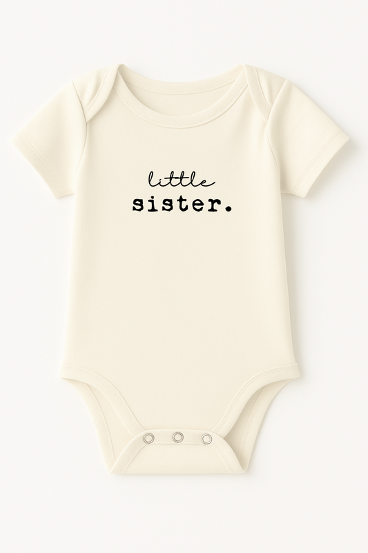 Little Sister Organic Cotton Short Sleeve Baby Bodysuit