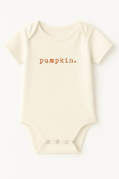 Pumpkin Organic Cotton Baby Bodysuit Short Sleeve