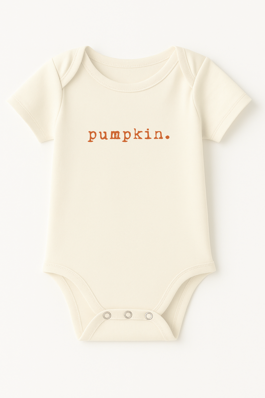 Pumpkin Organic Cotton Baby Bodysuit Short Sleeve