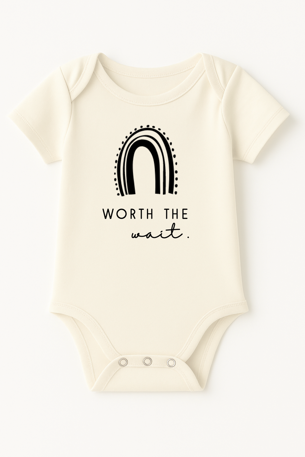 Worth the Wait Organic Cotton Baby Bodysuit Short Sleeve