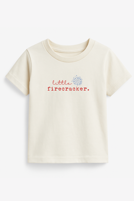 Little Firecracker Organic Cotton Kids T-Shirt Short Sleeve
