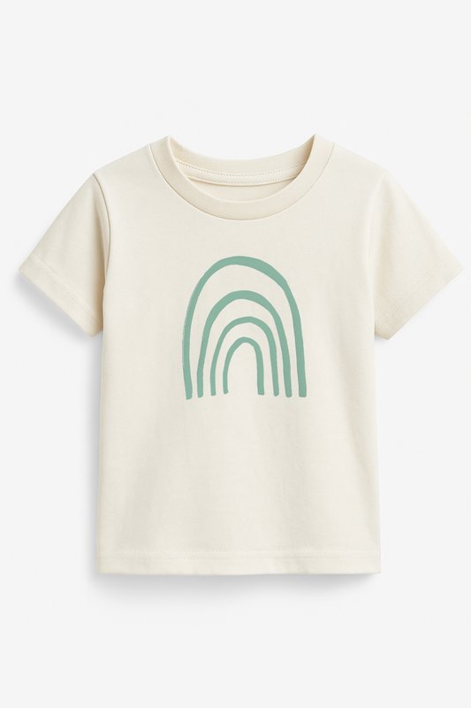 Rainbow Seafoam Organic Cotton Short Sleeve Toddler T-Shirt