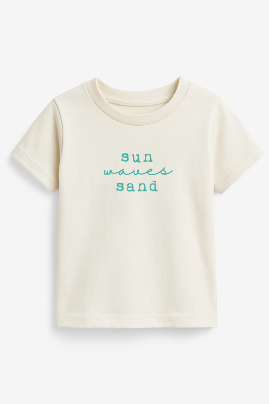 Sun Waves Sand Seafoam Organic Cotton Short Sleeve Toddler T-Shirt