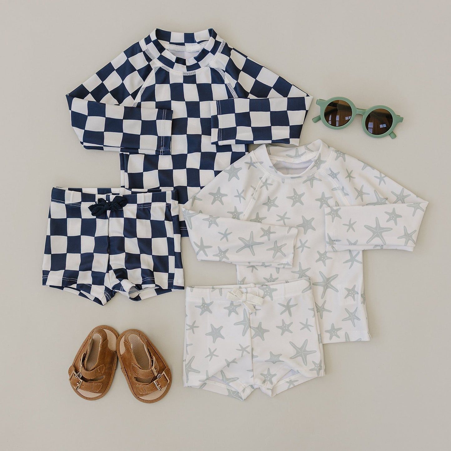 Star Fish Long Sleeve Swim Set - Tenth & Pine - Swim Set - 0 - 3