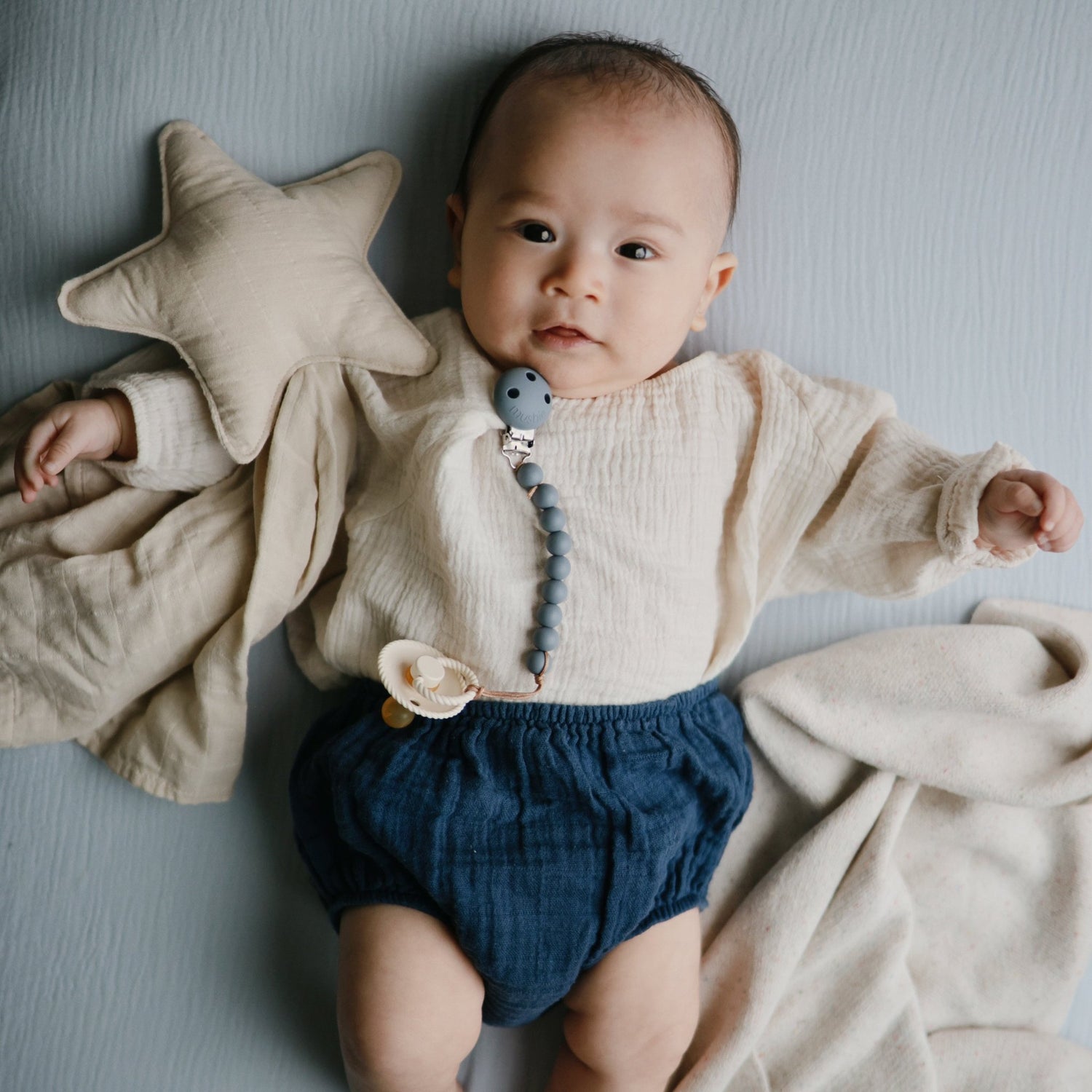 Star Lovey Blanket - Tenth &amp; Pine - Blanket - Fog