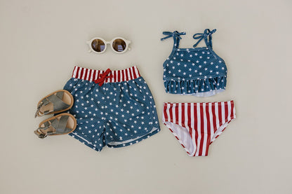 Stars and Stripes Swim Shorts - Tenth & Pine - Swim Shorts - 0 - 3