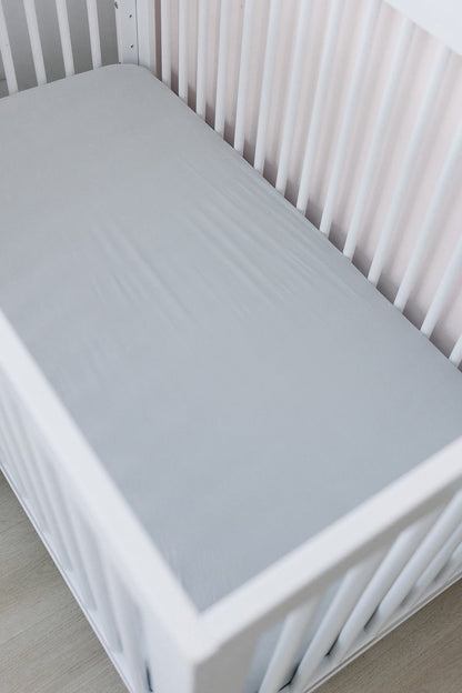 Stone Bamboo Stretch Crib Sheet - Tenth &amp; Pine - 