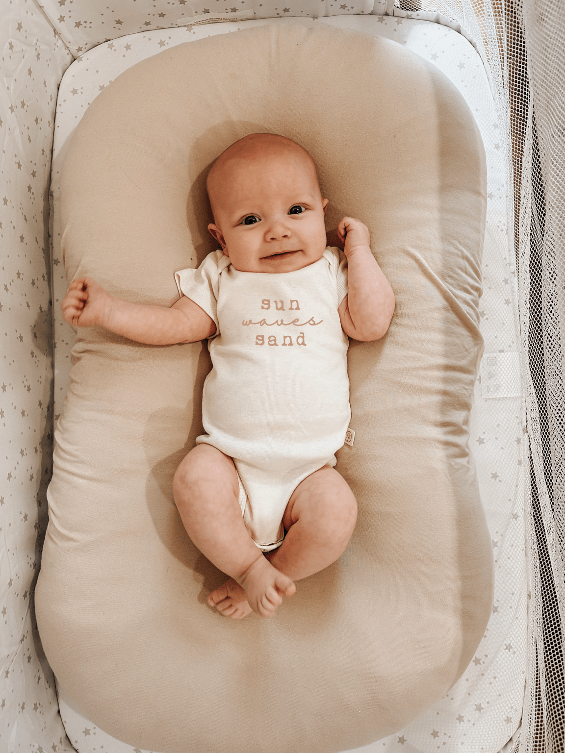 Sun Waves Sand Clay Organic Cotton Short Sleeve Baby Bodysuit - Tenth &amp; Pine - Short Sleeve Onesie - 0 - 3M - Tenth &amp; Pine