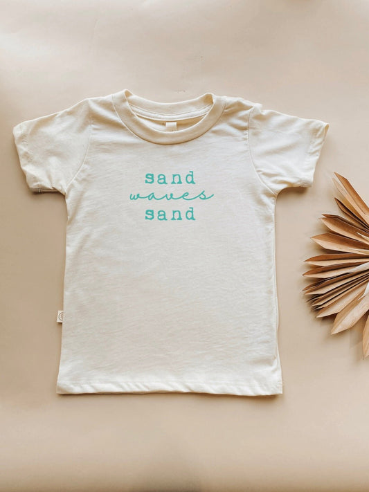 Sun Waves Sand Seafoam Organic Cotton Short Sleeve Toddler T-Shirt - Tenth & Pine - Short Sleeve Tee - 2T - Tenth & Pine
