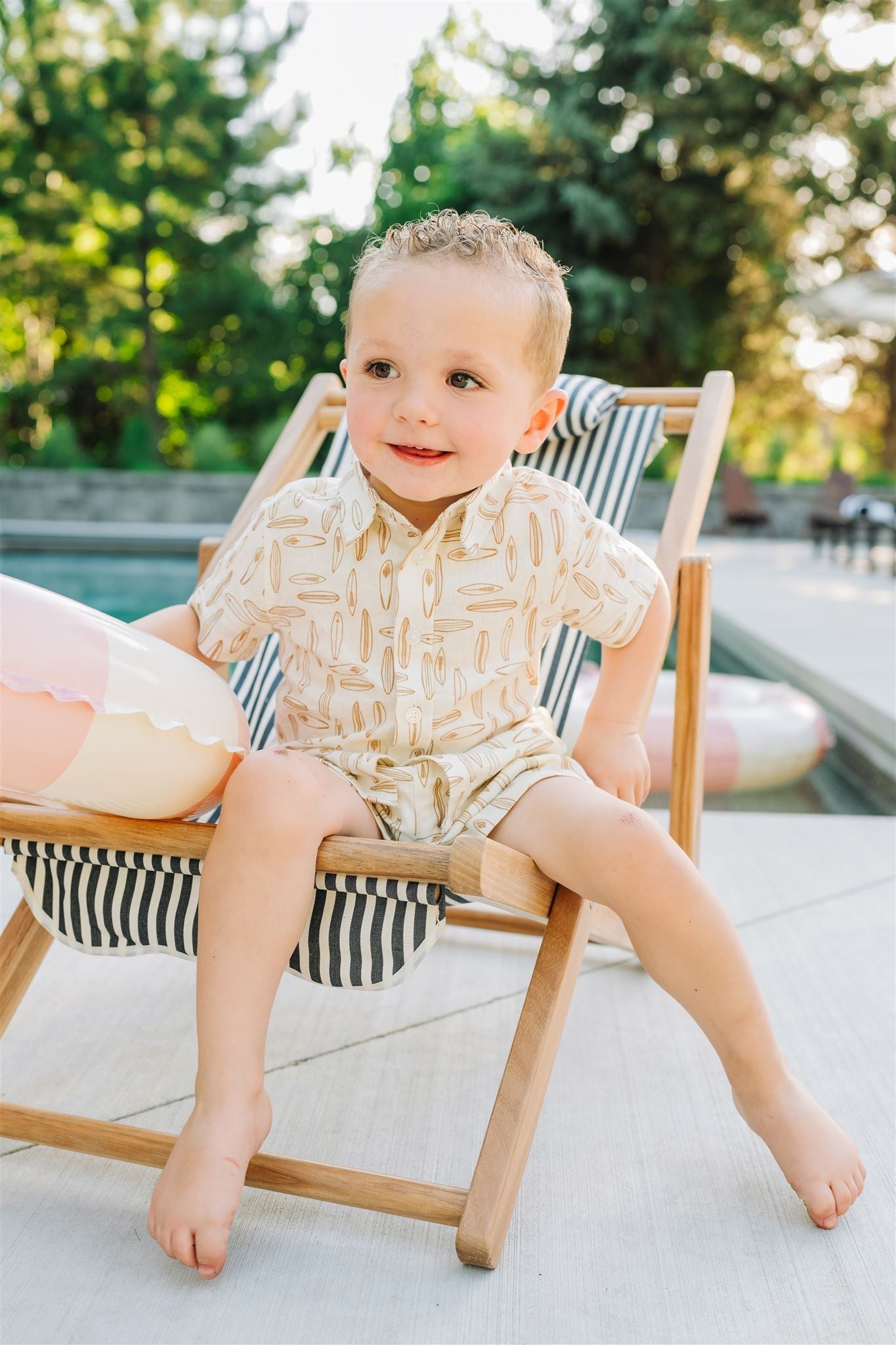 Surfboard Linen Cotton Shorts - Tenth &amp; Pine - 0 - 3