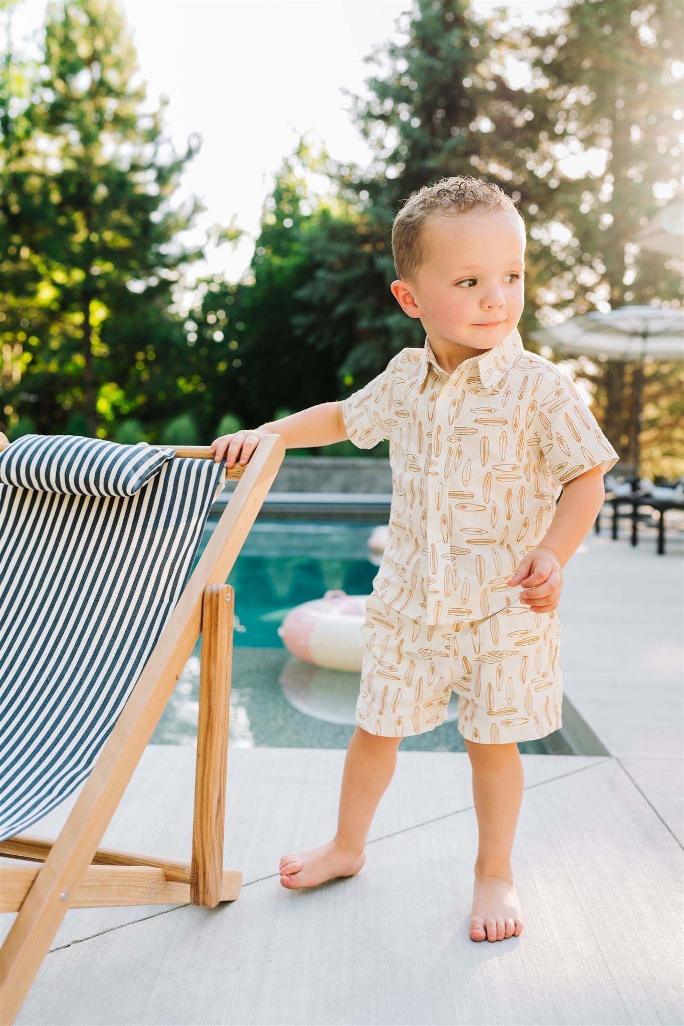 Surfboard Linen Cotton Shorts - Tenth &amp; Pine - 0 - 3