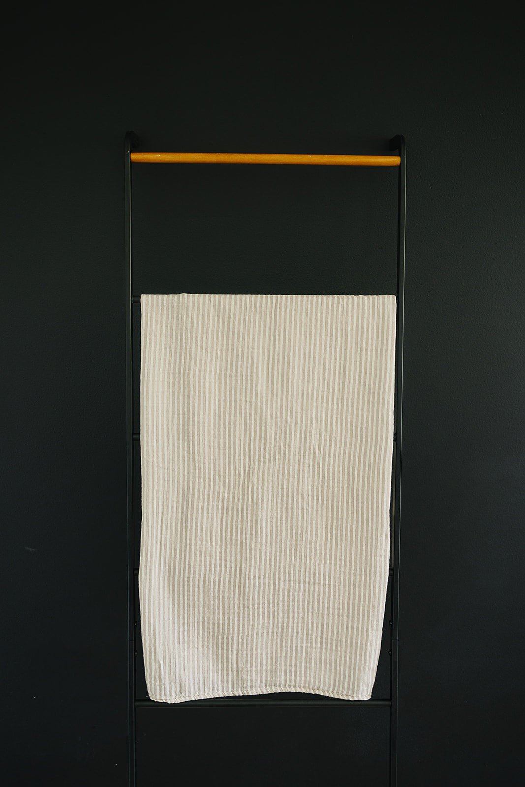 Taupe Stripe Muslin Swaddle Blanket - Tenth &amp; Pine - 