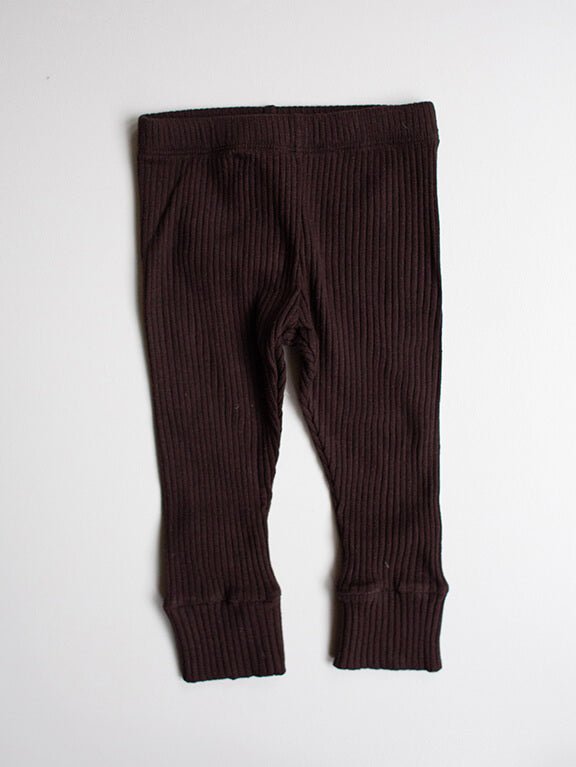 The Ribbed Legging - Tenth &amp; Pine - Leggings - 0 - 3 months - chocolate