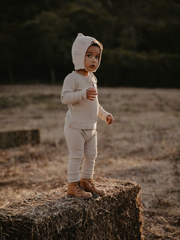 The Ribbed Legging - Tenth &amp; Pine - Leggings - 0 - 3 months - antique rose